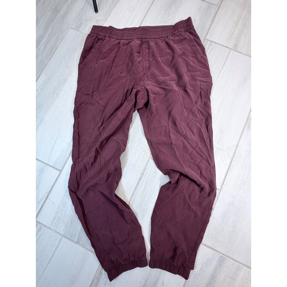 Old Navy Womens XL Tall Burgundy Jogger Pants Elastic Waist Rayon Blend Casual